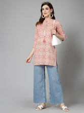Women Printed & Embroidered Cotton Kurti-ROMAN